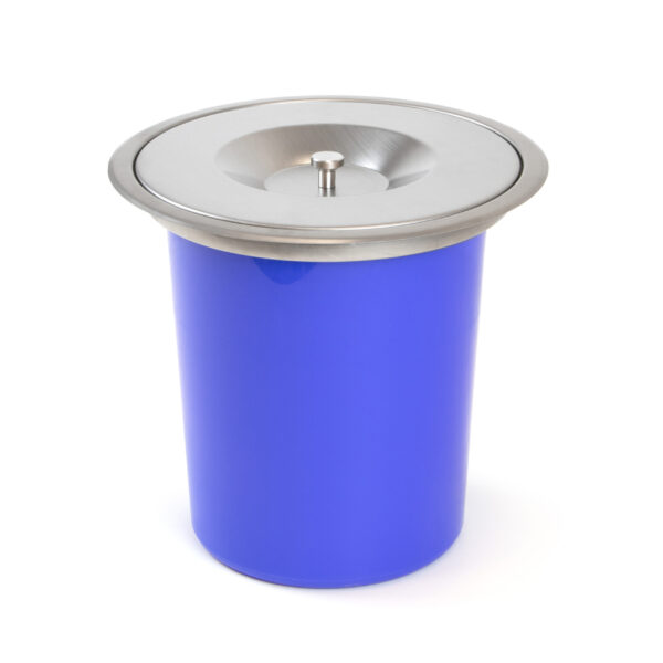 Emuca Bac à déchets encastrable pour plan de travail Recycle, 1 bac amovible 5 litres, Acier inoxydable et Plastique