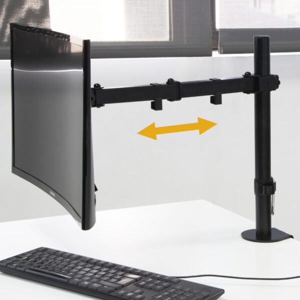 Emuca Supports pour écrans pour table inclinables et pivotants à 360°, simples, en acier, peints en noir – Image 4