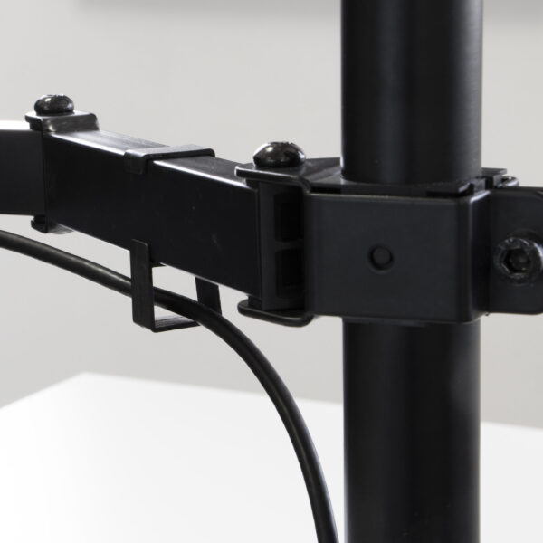 Emuca Supports pour écrans pour table inclinables et pivotants à 360°, simples, en acier, peints en noir – Image 9