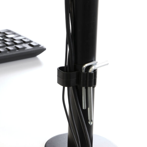 Emuca Supports pour écrans pour table inclinables et pivotants à 360°, doubles, en Acier, Peint en noir – Image 7