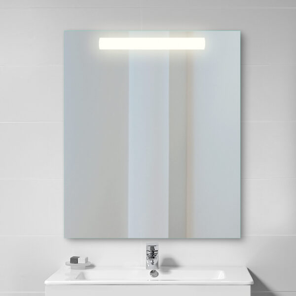 Emuca Miroir de salle de bain Pegasus avec éclairage frontal LED, rectangular 600 x 700 mm, AC 230V 50Hz, 6 W, Aluminium et Verre. – Image 5