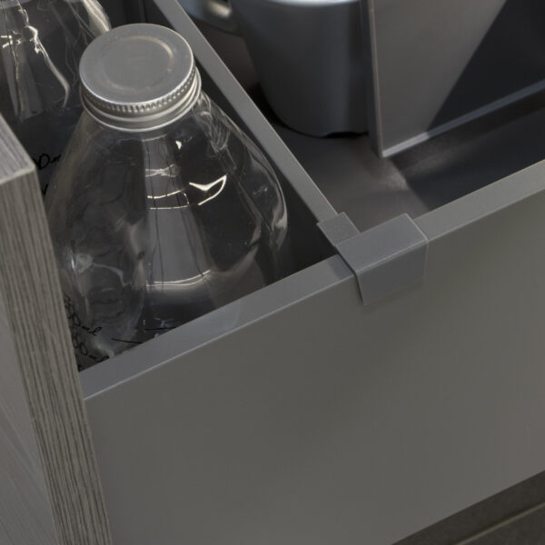 Emuca Kit d'accessoires de séparation pour intérieurs de tiroirs Vertex-Concept, largeur 600 mm, Aluminium et Plastique, Gris antracite – Image 4