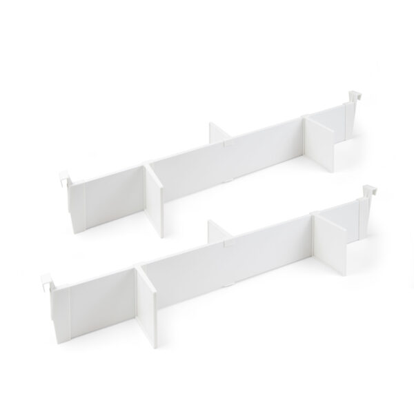 Emuca Lot de séparateurs pour l'intérieur des tiroirs Vertex-Concept, 900, Peint en blanc, Aluminium et Plastique.