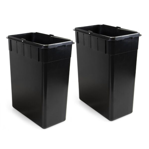 Emuca Bac de tri sélectif a compartiments Recycle, ouverture du couvercle par pédale, 2x15litres, Acier inoxydable – Image 7