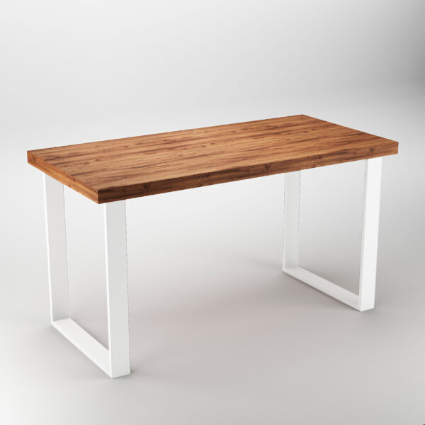 Emuca Jeu de pieds rectangulaires Square pour table, largeur 600mm, Acier, Peint en blanc – Image 3