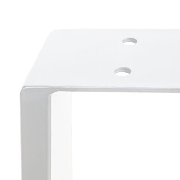 Emuca Jeu de pieds rectangulaires Square pour table, largeur 600mm, Acier, Peint en blanc – Image 5