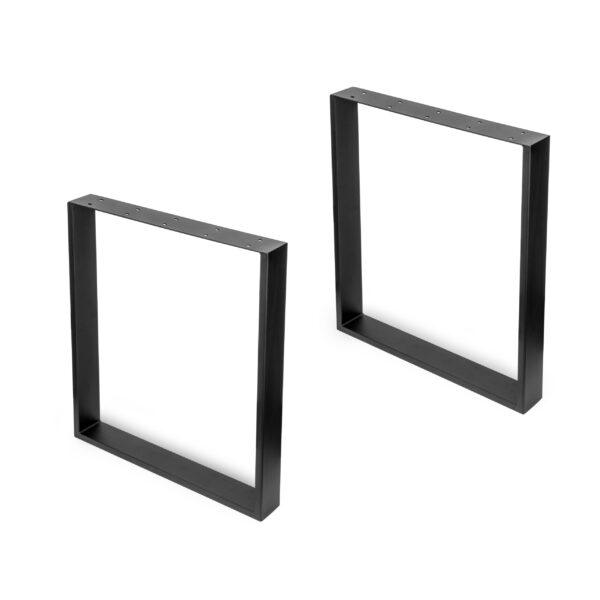 Emuca Jeu de pieds rectangulaires Square pour table, largeur 600mm, Acier, Peint en noir