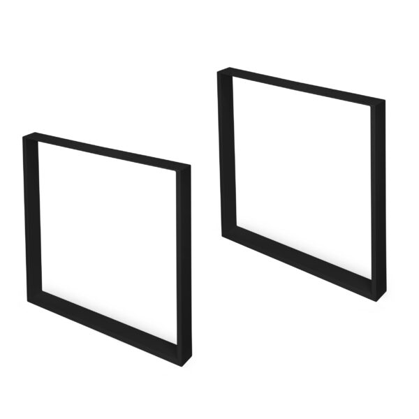 Emuca Jeu de pieds rectangulaires Square pour table, largeur 800mm, Acier, Peint en noir