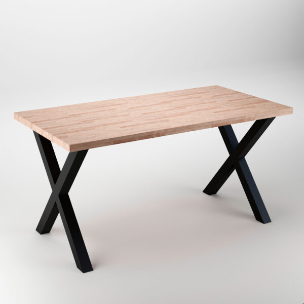 Emuca Jeu de pieds Cross pour table, largeur 695mm, Acier, Peint en noir – Image 3