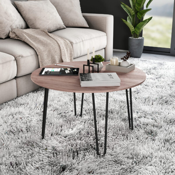 Emuca Lot de 4 pieds Hairpin de 2 s par fils table, hauteur 400mm, Acier, Peint en noir – Image 2