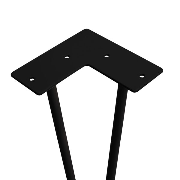 Emuca Lot de 4 pieds Hairpin de 2 s par fils table, hauteur 400mm, Acier, Peint en noir – Image 4