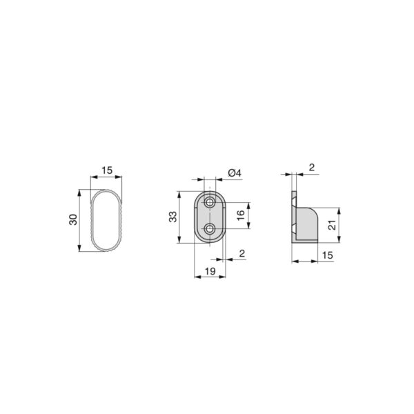 Emuca Lot de 2 rails de 0,75 m avec supports, Aluminium et Zamak, Anodisé mat – Image 5
