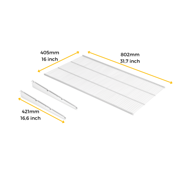 Emuca Lot de 2 étagères en fil et supports Jagmet, Acier, Peint en blanc – Image 7