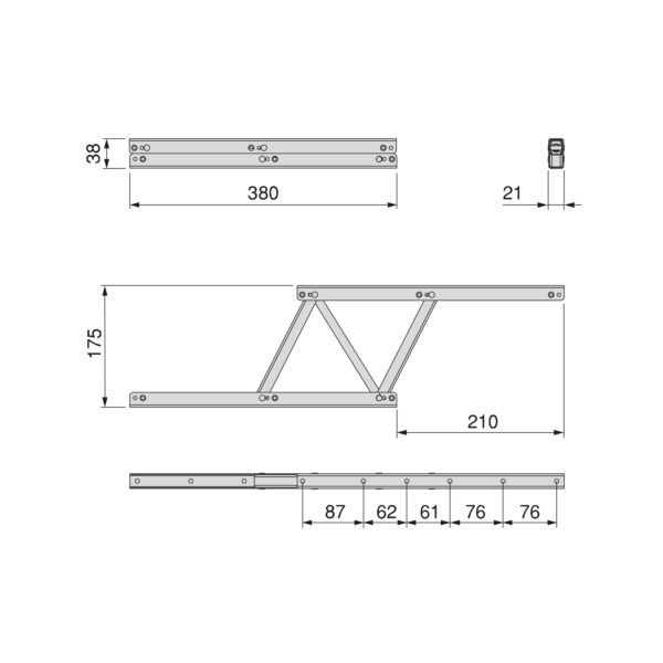 Emuca Jeu de ensemble de mécanismes de levage pour table basse, permet de lever la table de 135mm, Acier, Peint en noir – Image 10