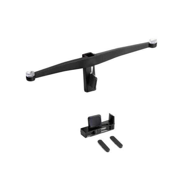 Emuca Lot de consoles pour 5 tablettes en verre pour la structure Zero, verre non inclus, Zamak, Peint en noir texturé – Image 6