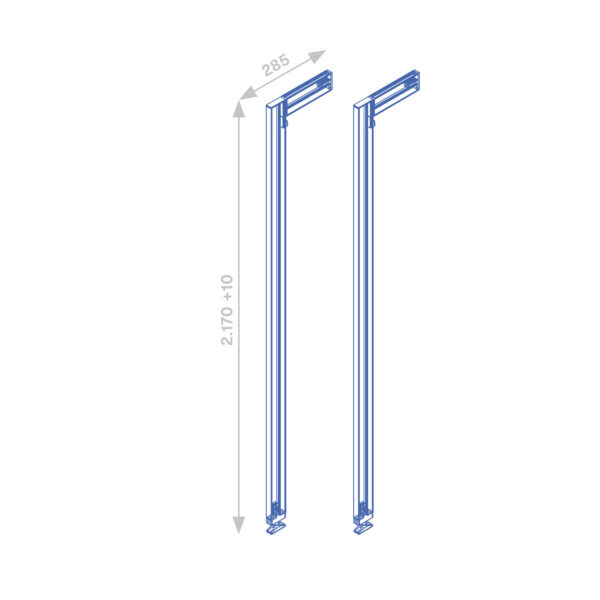 Emuca Lot de 2 cadres Zero avec quincaillerie et profilés pour montage au sol et au mur avec niveleur rectangulaire, Aluminium et Zamak, Noir texturé – Image 9
