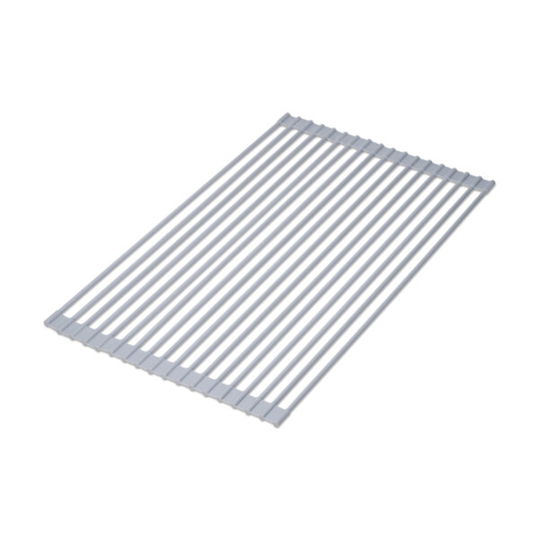 Emuca Egouttoir flexible et enroulable en silicone, acier et plastique, gris