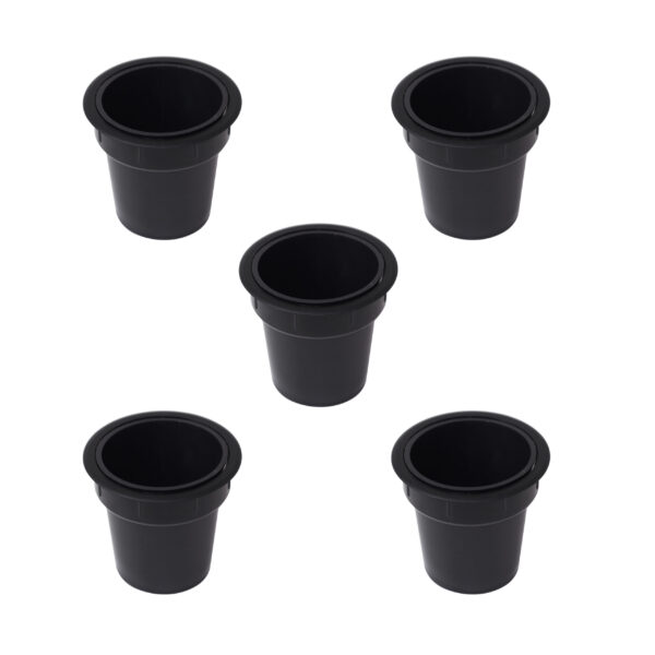 Emuca Accessoire porte-objets Pot, Plastique noir, Plastique.