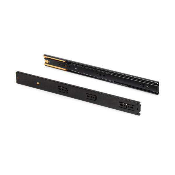 Emuca Lot de 5 jeux de Coulisses pour tiroirs, roulement à billes, hauteur 45mm, profondeur 350mm, sortie totale, fermeture amortie, Noir – Image 3