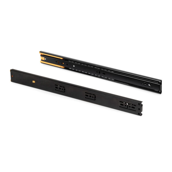 Emuca Lot de 5 jeux de Coulisses pour tiroirs, roulement à billes, hauteur 45mm, profondeur 450mm, sortie totale, fermeture amortie, Noir – Image 7