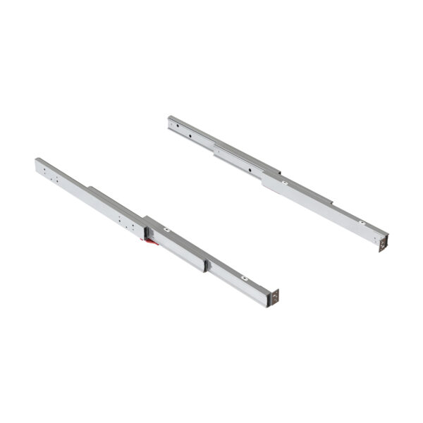 Emuca Coulisses de table télescopique Shot, Aluminium, Inox anodisé
