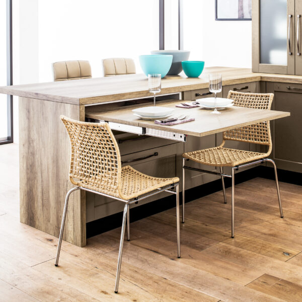 Emuca Coulisses pour table à rallonge Lunch, Aluminium, Inox anodisé – Image 2
