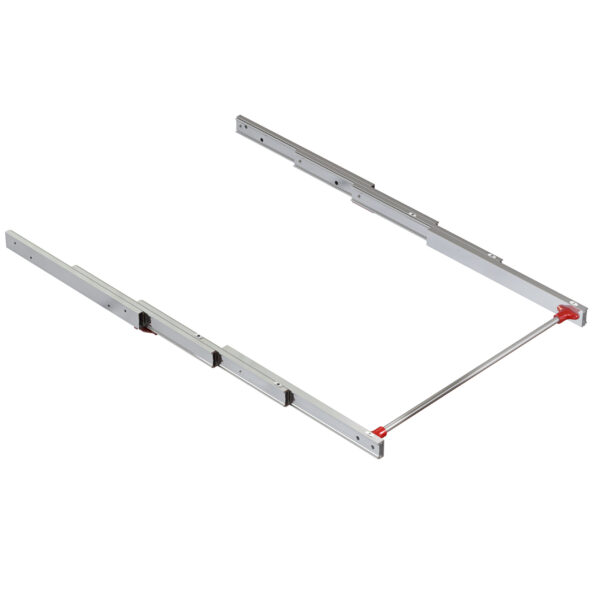 Emuca Coulisses pour table à rallonge Lunch, Aluminium, Inox anodisé
