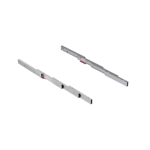 Emuca Coulisses pour table à rallonge Lunch brossé, Aluminium, Inox anodisé