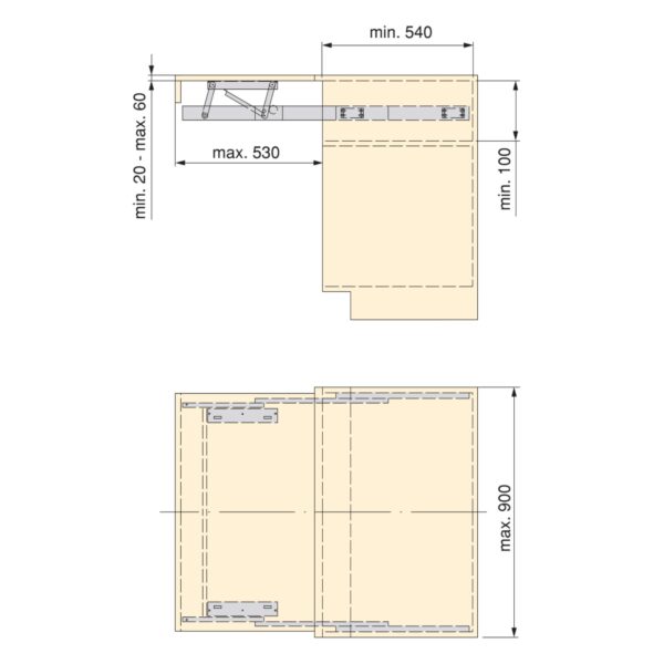 Emuca Coulisses pour table extensible et relevable Oplà Top, Aluminium, Acier inox anodisé – Image 4