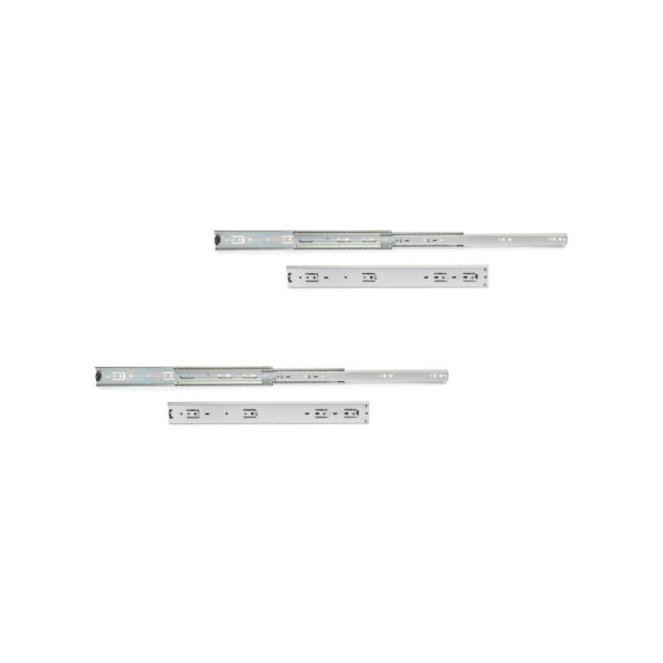 Emuca Lot de 2 jeux de coulisses de tiroir sur roulement à billes pour charges lourdes, sortie totale, hauteur 51mm, profondeur 700mm, Acier, Zingué