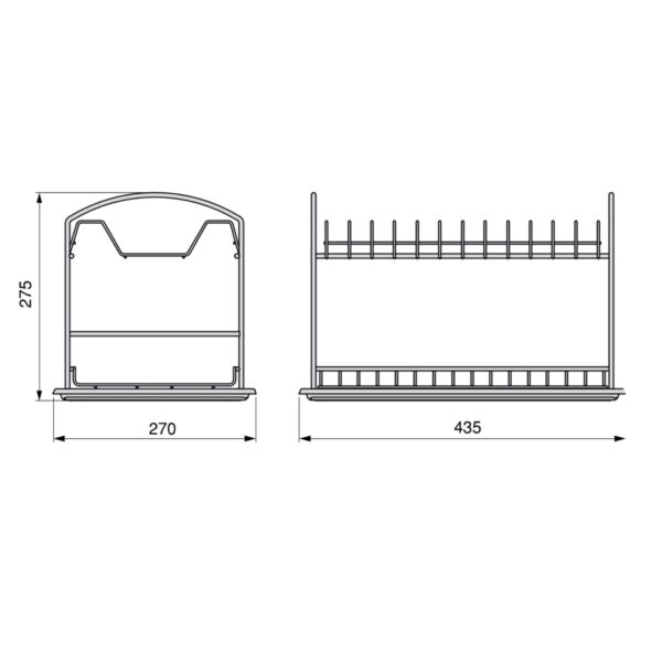 Emuca Égouttoir à vaisselle à poser Suprastar, 435x270x275mm, acier, chromé – Image 4