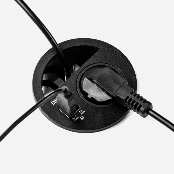 Emuca Multiconnecteur Circle 80, Peint en noir, Plastique. – Image 4