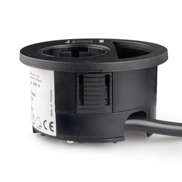 Emuca Multiconnecteur Circle 80, Peint en noir, Plastique. – Image 6