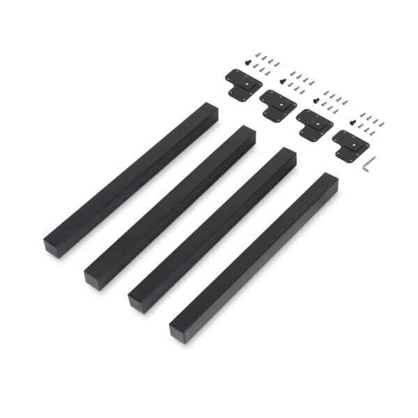 Emuca Lot de 4 pieds de table carrés, 50x50mm, Acier, Peint en noir