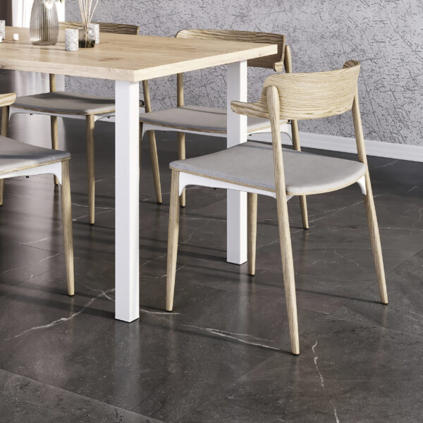 Emuca Lot de 4 pieds de table carrés, 50x50mm, Acier, Peint en blanc – Image 3