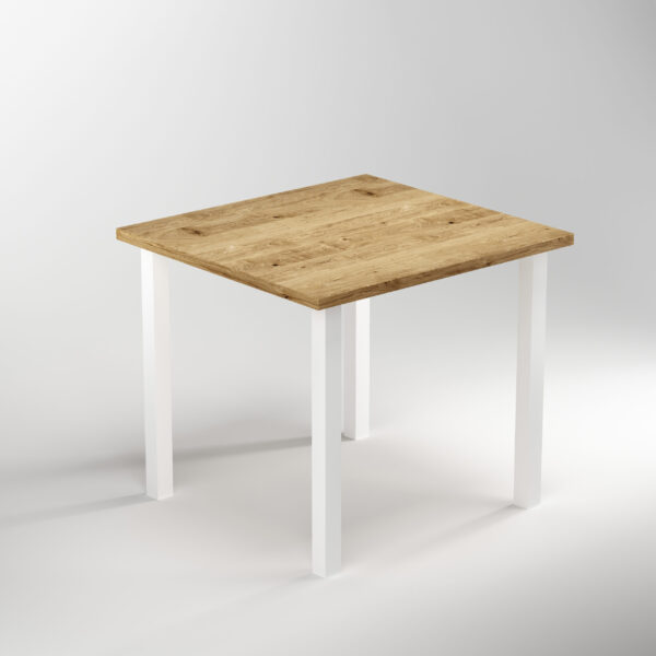 Emuca Lot de 4 pieds de table carrés, 50x50mm, Acier, Peint en blanc – Image 4