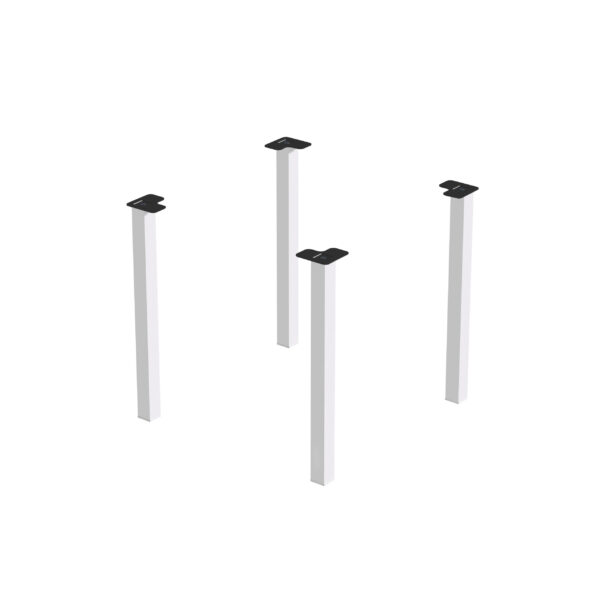 Emuca Lot de 4 pieds de table carrés, 50x50mm, Acier, Peint en blanc – Image 5