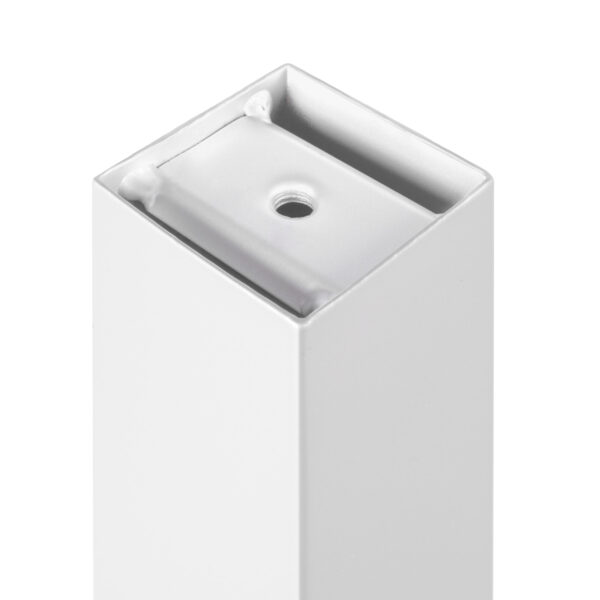 Emuca Lot de 4 pieds de table carrés, 50x50mm, Acier, Peint en blanc – Image 7