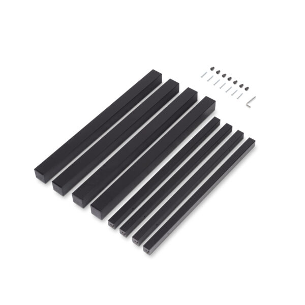 Emuca Pieds carrés et cadre de table, 50x50mm, 750x750mm, Acier, Peint en noir