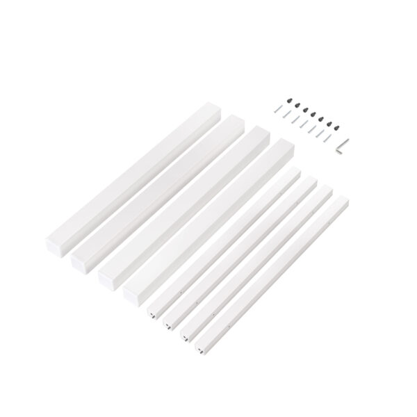 Emuca Pieds carrés et cadre de table, 50x50mm, 750x750mm, Acier, Peint en blanc