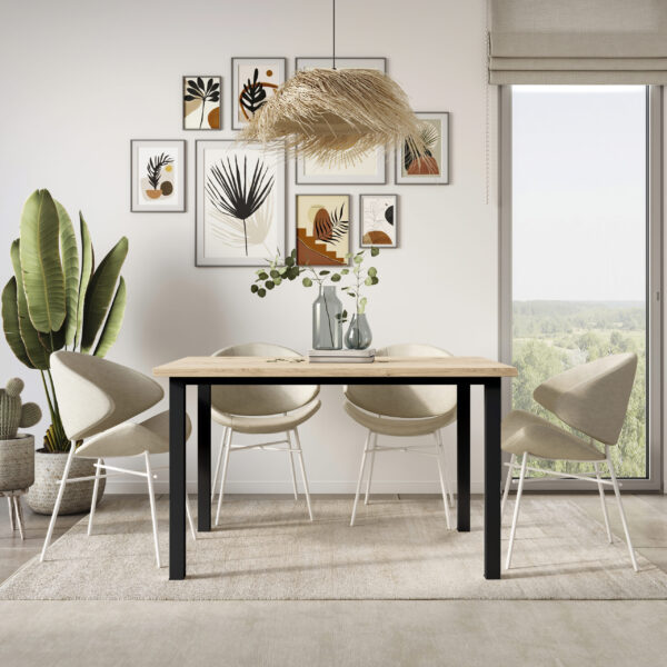 Emuca Pieds carrés et cadre de table, 50x50mm, 1150x750mm, Acier, Peint en noir – Image 2