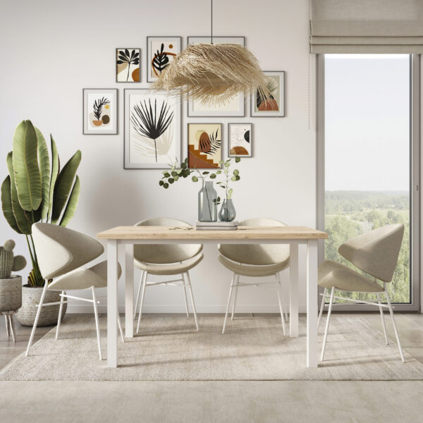 Emuca Pieds carrés et cadre de table, 50x50mm, 1150x750mm, Acier, Peint en blanc – Image 2