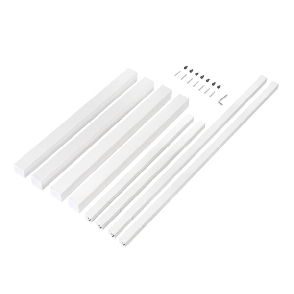 Emuca Pieds carrés et cadre de table, 50x50mm, 1150x750mm, Acier, Peint en blanc