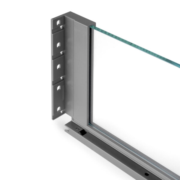 Emuca Tiroir Extérieur Vertex 40kg côtés en verre 178mm de haut, 500mm de profondeur, Acier & Aluminium et Verre, Gris Anthracite – Image 8