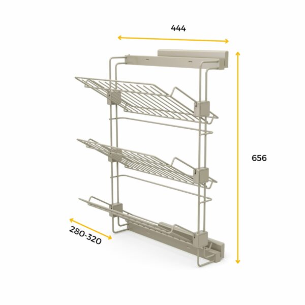 Emuca Porte-chaussures latéral coulissant pour placards et dressing Hack, Gauche, Peint gris pierre, Acier. – Image 5