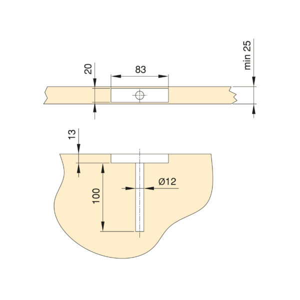 Emuca Jeu de supports invisibles pour tablette en bois Mirage, acier, zingué – Image 7