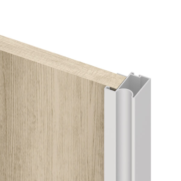 Emuca Kit de ferrures pour 2 portes coulissantes et armoire à fermeture souple Placard 74, profilé Wave, épaisseur 16mm, panneaux non inclus, Peint en blanc – Image 5