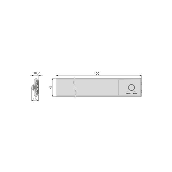 Emuca Luminaire LED Kaus rechargeable par usb avec détecteur de mouvement, L 400 mm, Anodisé mat, Plastique et Aluminium – Image 15