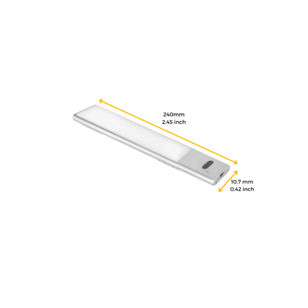 Emuca Luminaire LED Kaus rechargeable par usb avec switch, L 240 mm, Anodisé mat, Plastique et Aluminium – Image 17