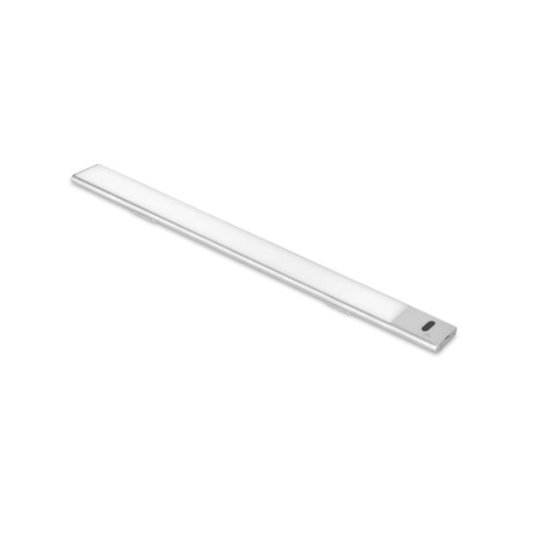 Emuca Luminaire LED Kaus rechargeable par usb avec switch, L 400 mm, Anodisé mat, Plastique et Aluminium